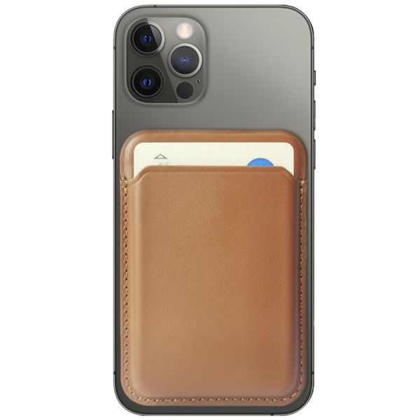 Leder Kartenhalter / Wallet mit MagSafe - Braun