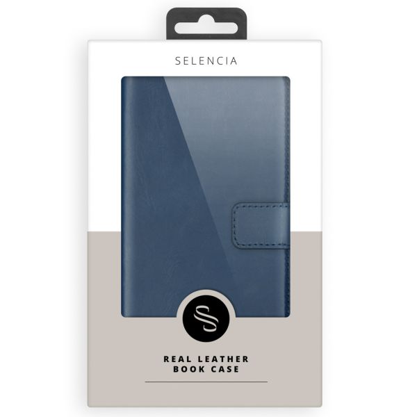 Selencia Echt Lederen Bookcase Samsung Galaxy S20 FE - Blauw / Blau / Blue
