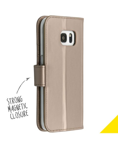 Goldfarbenes Wallet TPU Klapphülle für das Samsung Galaxy S7