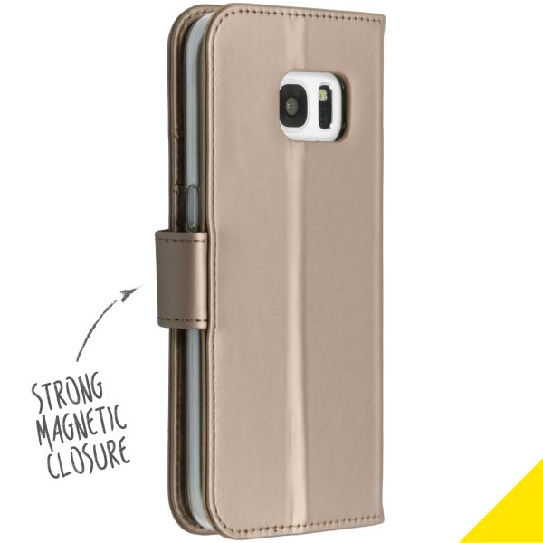 Goldfarbenes Wallet TPU Klapphülle für das Samsung Galaxy S7