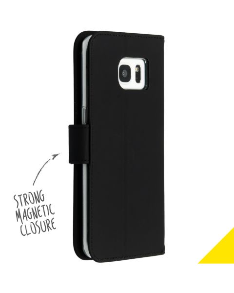 Wallet TPU Klapphülle für das Samsung Galaxy S7 Edge - Schwarz
