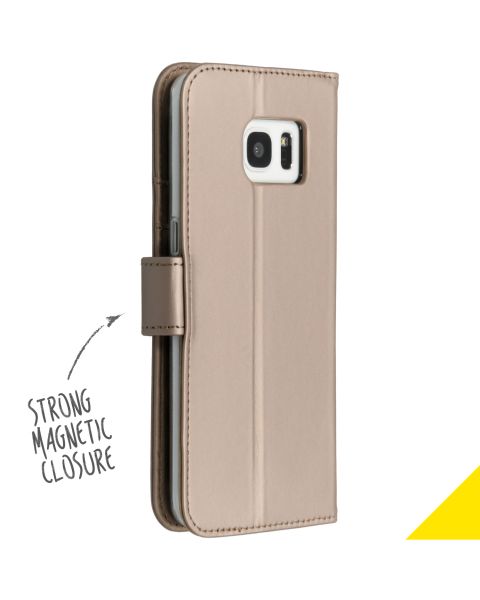 Goldfarbenes Wallet TPU Klapphülle für das Samsung Galaxy S7 Edge