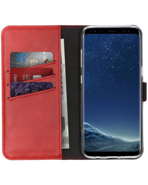 Selencia Echt Lederen Bookcase Samsung Galaxy S8