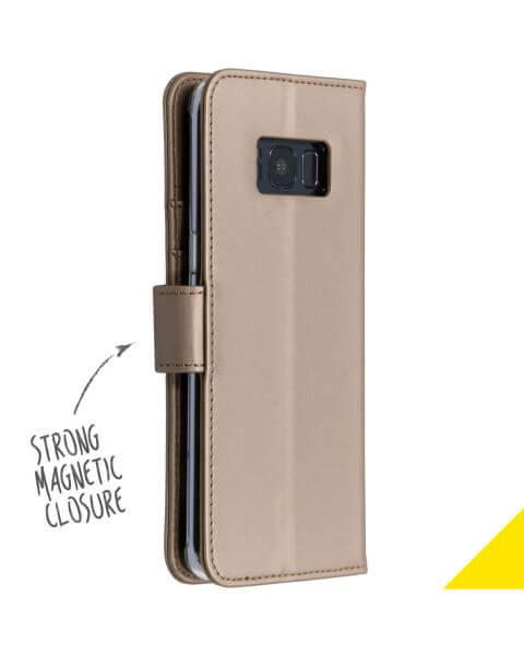 Goldfarbenes Wallet TPU Klapphülle für das Samsung Galaxy S8