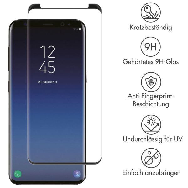 Premium Screen Protector aus gehärtetem Glas für das Samsung Galaxy S9 - Schwarz