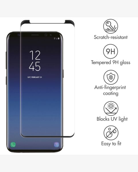 Premium Screen Protector aus gehärtetem Glas für das Samsung Galaxy S9 - Schwarz