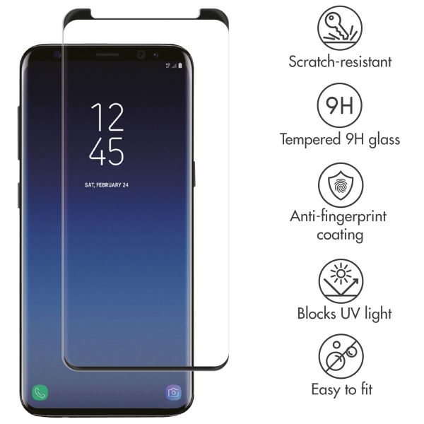 Premium Screen Protector aus gehärtetem Glas für das Samsung Galaxy S9 - Schwarz