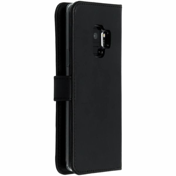Echtleder Klapphülle Schwarz für Samsung Galaxy S9