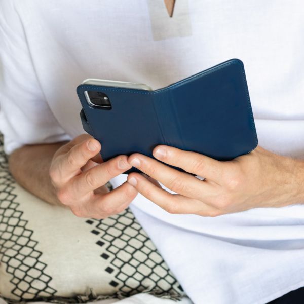 Echtleder Klapphülle Blau für das Samsung Galaxy S9
