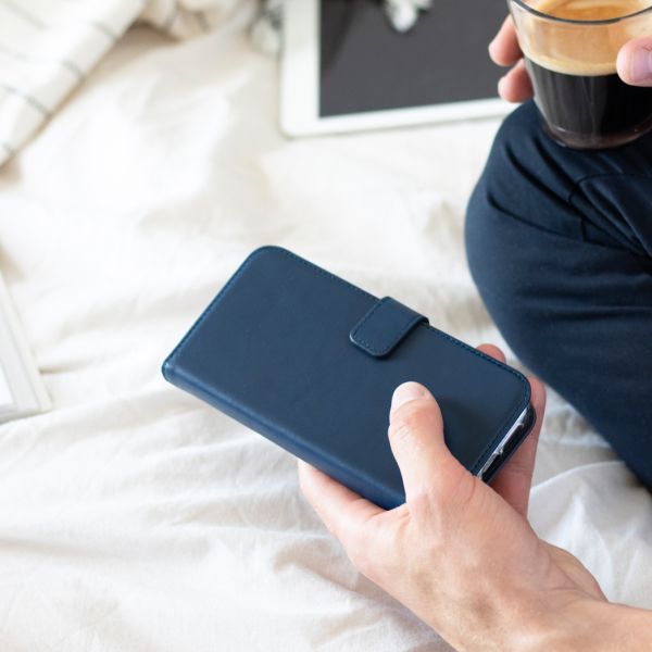 Echtleder Klapphülle Blau für das Samsung Galaxy S9