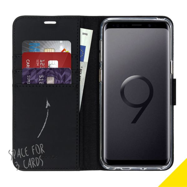 Schwarzes Wallet TPU Klapphülle für das Samsung Galaxy S9