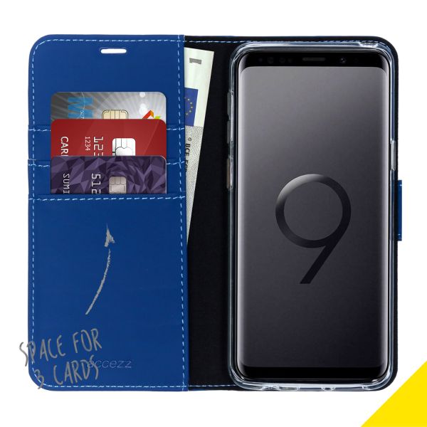 Blaues Wallet TPU Klapphülle für das Samsung Galaxy S9