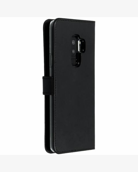 Echtleder Klapphülle Schwarz für Samsung Galaxy S9 Plus