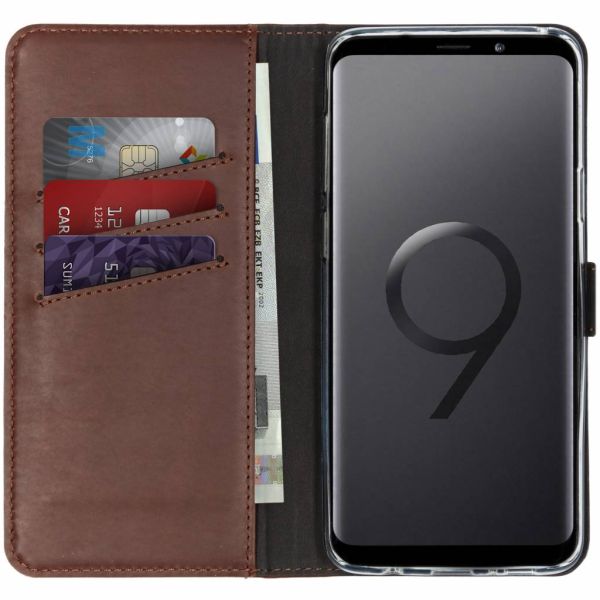 Echtleder Klapphülle Braun für Samsung Galaxy S9 Plus