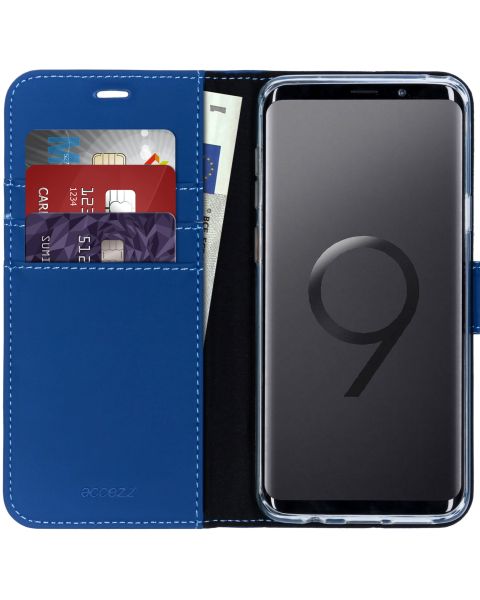 Blaues Wallet TPU Klapphülle für das Samsung Galaxy S9 Plus