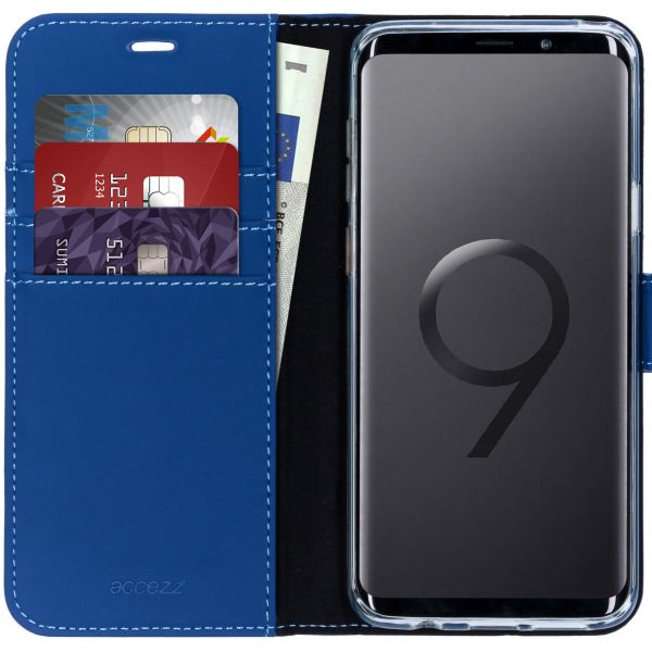 Blaues Wallet TPU Klapphülle für das Samsung Galaxy S9 Plus
