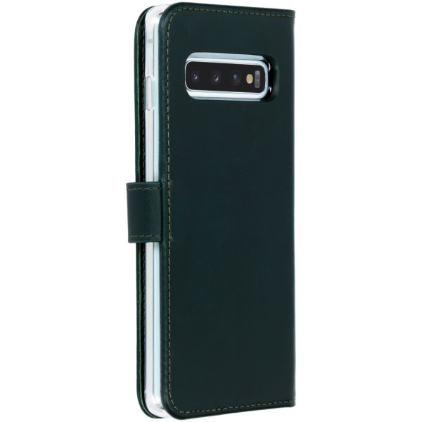 Echtleder Klapphülle Grün für das Samsung Galaxy S10