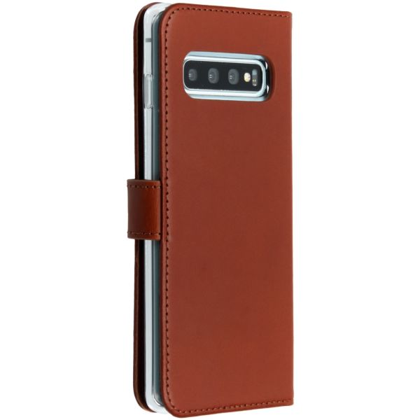 Echtleder Klapphülle Hellbraun für das Samsung Galaxy S10