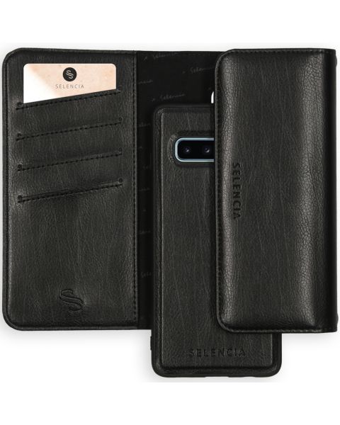 Selencia Eny Uitneembare Vegan Lederen Clutch Galaxy S10 - Zwart / Schwarz / Black