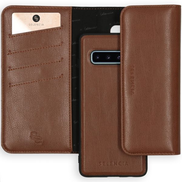 Selencia Eny Uitneembare Vegan Lederen Clutch Galaxy S10 - Bruin / Braun  / Brown