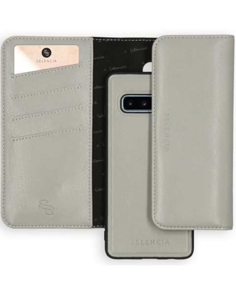 Selencia Eny Uitneembare Vegan Lederen Clutch Galaxy S10 - Grijs / Grau   / Gray