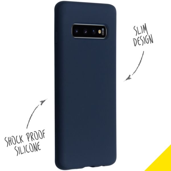 Liquid Silicone Backcover Samsung Galaxy S10 - Blauw - Blauw / Blue