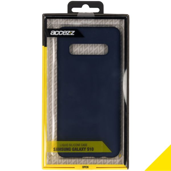 Liquid Silicone Backcover Samsung Galaxy S10 - Blauw - Blauw / Blue