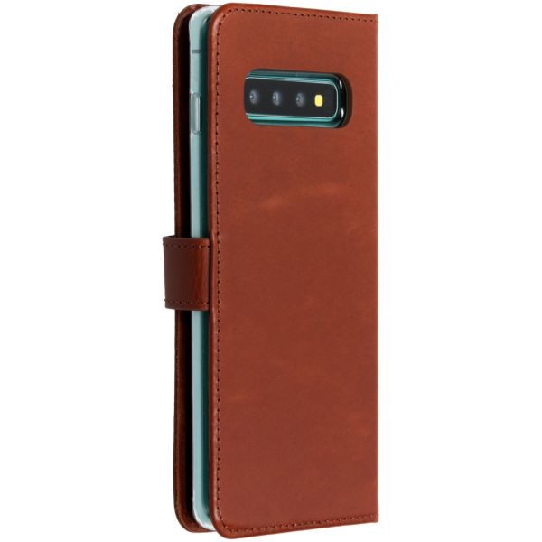 Echtleder Klapphülle für das Samsung Galaxy S10 Plus - Hellbraun