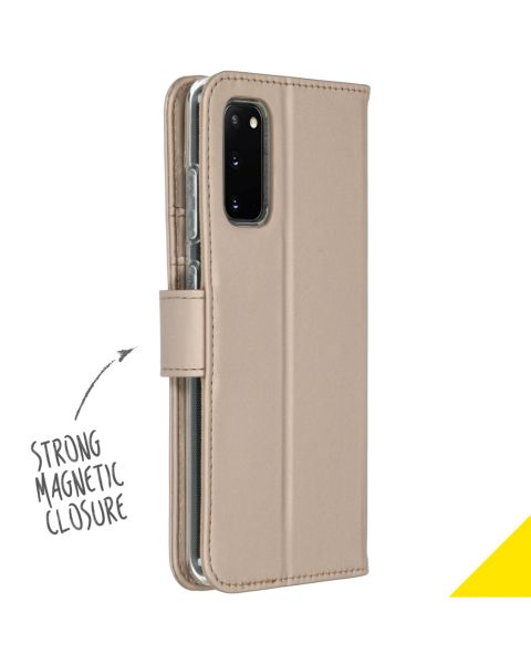 Accezz Wallet Softcase Bookcase Samsung Galaxy S20 - Goud / Gold