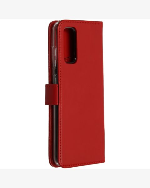 Selencia Echt Lederen Bookcase Samsung Galaxy S20 - Rood / Rot / Red