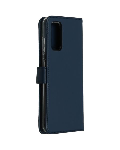Selencia Echt Lederen Bookcase Samsung Galaxy S20 - Blauw / Blau / Blue