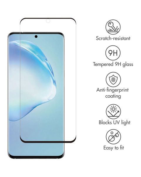 Premium Screen Protector aus gehärtetem Glas für das Samsung Galaxy S20 - Schwarz