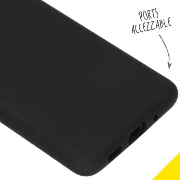 Accezz Liquid Silicone Backcover Samsung Galaxy S20 Plus - Zwart / Schwarz / Black