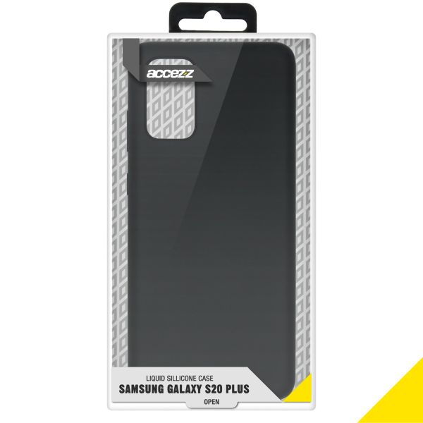 Accezz Liquid Silicone Backcover Samsung Galaxy S20 Plus - Zwart / Schwarz / Black