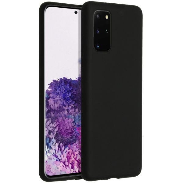 Accezz Liquid Silicone Backcover Samsung Galaxy S20 Plus - Zwart / Schwarz / Black