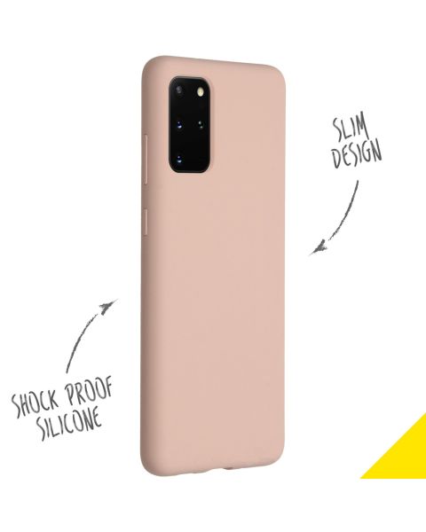 Accezz Liquid Silicone Backcover Samsung Galaxy S20 Plus - Roze / Rosa / Pink