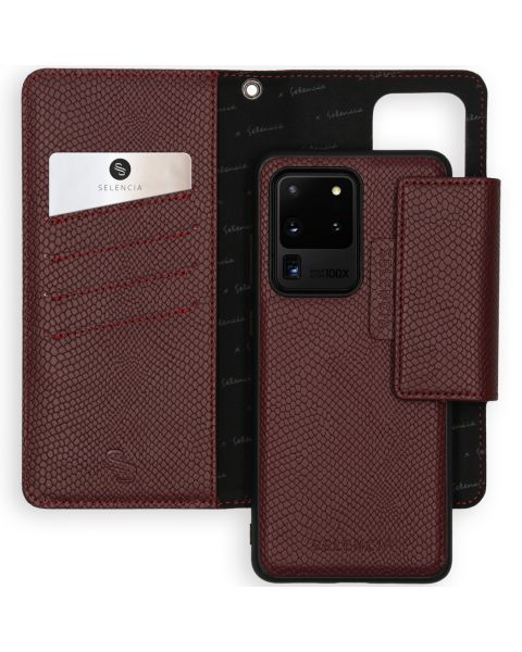 Selencia 2-in-1 Uitneembare Slang Bookcase Galaxy S20 Ultra - Rood / Rot / Red