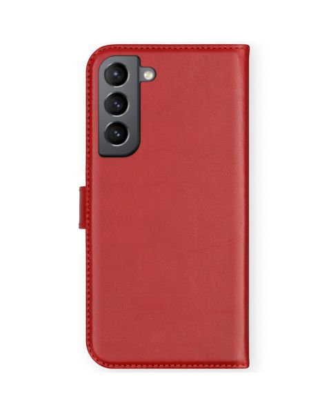 Samsung Galaxy S21 FE Hülle Echtleder Klapphülle  - Rot