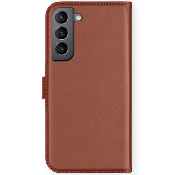 Samsung Galaxy S21 FE Hülle Echtleder Klapphülle  - Hellbraun