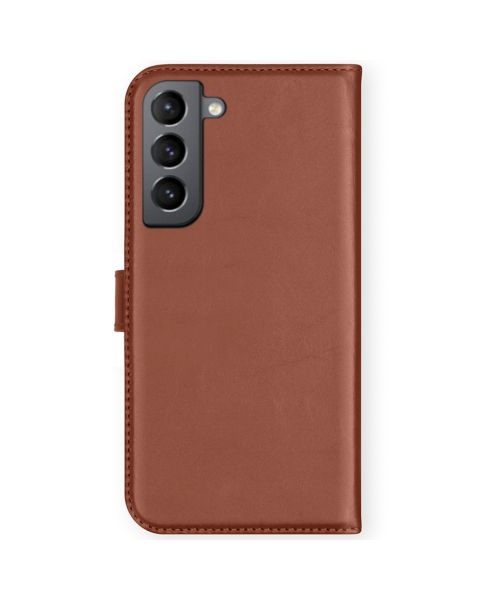 Samsung Galaxy S21 FE Hülle Echtleder Klapphülle  - Hellbraun