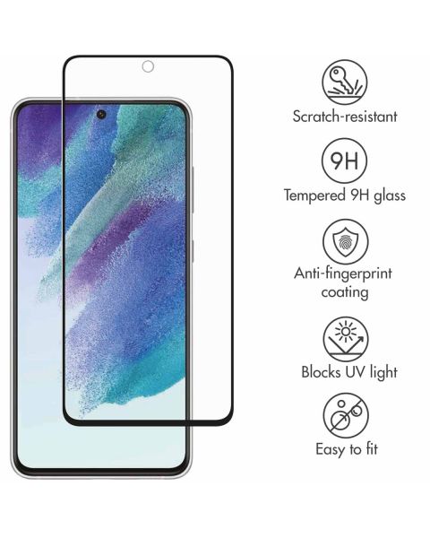 Premium Screen Protector aus gehärtetem Glas für das Samsung Galaxy S21 FE - Schwarz