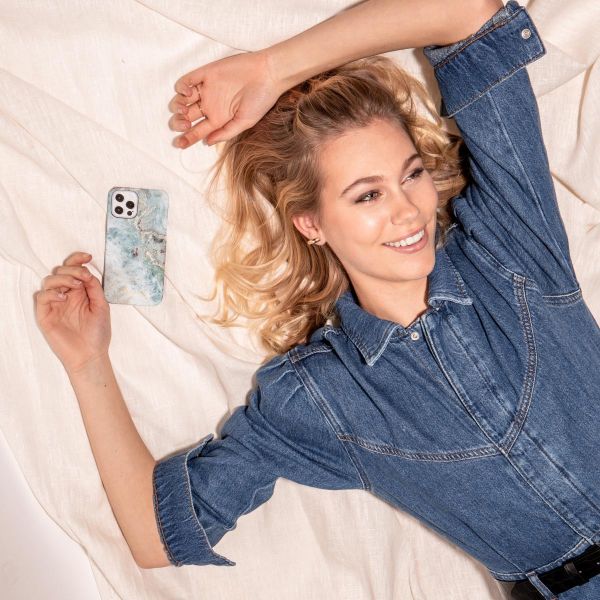 Selencia Maya Fashion Backcover Samsung Galaxy S21 FE - Marble Blue