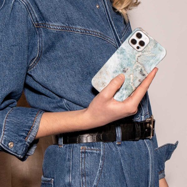 Selencia Maya Fashion Backcover Samsung Galaxy S21 FE - Marble Blue