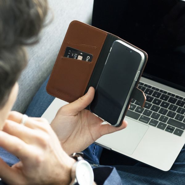 Echtleder Klapphülle für das Samsung Galaxy S21 - Hellbraun
