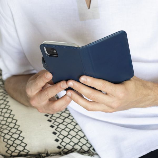 Echtleder Klapphülle für das Samsung Galaxy S21 - Blau