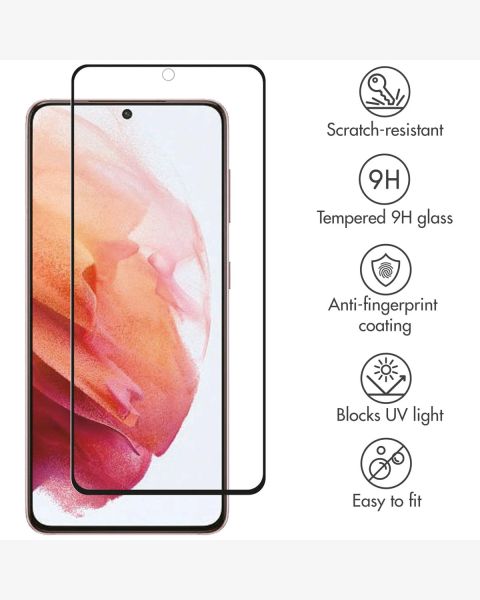 Premium Screen Protector aus gehärtetem Glas für das Samsung Galaxy S21 - Schwarz