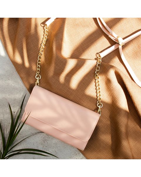 Selencia Uitneembare Vegan Lederen Clutch Galaxy S21 - Roze / Rosa / Pink