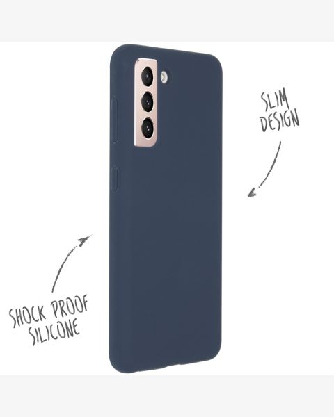 Liquid Silikoncase für das Samsung Galaxy S21 - Dunkelblau