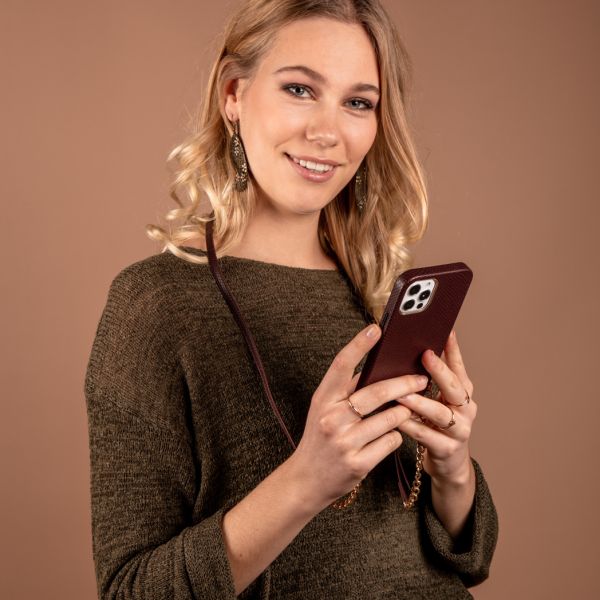 Selencia Aina Slang Hoesje met koord Samsung Galaxy S21 Plus - Rood / Rot / Red