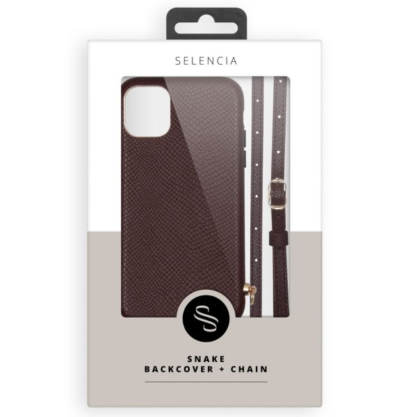 Selencia Aina Slang Hoesje met koord Samsung Galaxy S21 Plus - Rood / Rot / Red
